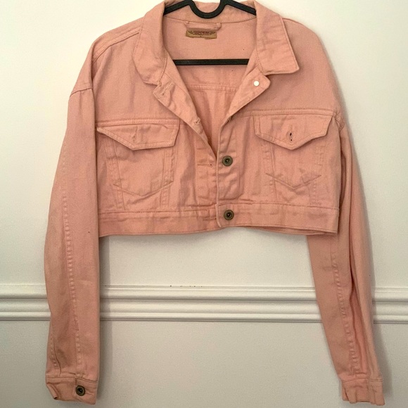 Pink cropped jean jacket - Picture 1 of 1